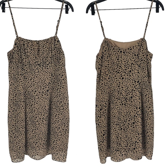 LULUS WOMEN’S LEOPARD PRINT MINI TANK STYLE MINI TAN BROWN DRESS - Picture 1 of 8